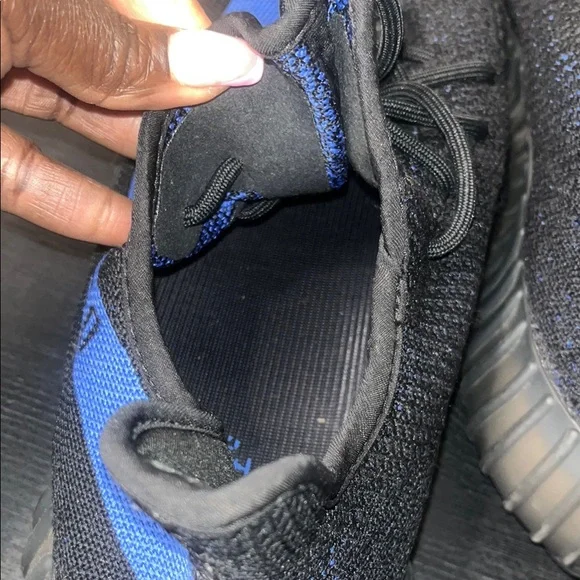 Yeezy 350 Black and Blue  Sneakers with Textured Knit Size 14 in Excellent. - Picture 7 of 8